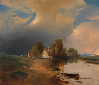 Deel van de weiden in het westen van Hongarije met opkomende storm - Adalbert Stifter — weergave van het kunstwerk