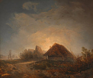 Adalbert Stifter - Westungarische Landschaft mit Htten und aufgehendem Mond.webp