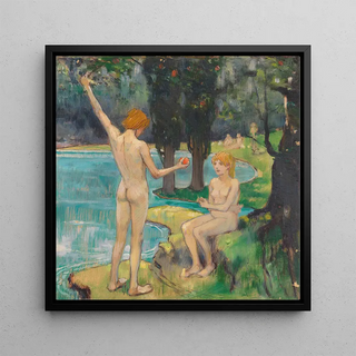 Ludwig von Hofmann - Adam und Eva Paradies.webp
