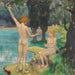 Adam en Eva Paradijs - Ludwig von Hofmann — weergave van het kunstwerk