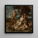 Adam en Eva met de kinderen Kaïn en Abel - Lorenzo De Ferrari — ingelijst kunstwerk aan de muur