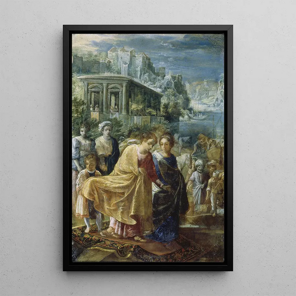 L'embarquement de l'impératrice Hélène - Adam Elsheimer — framed artwork on a wall