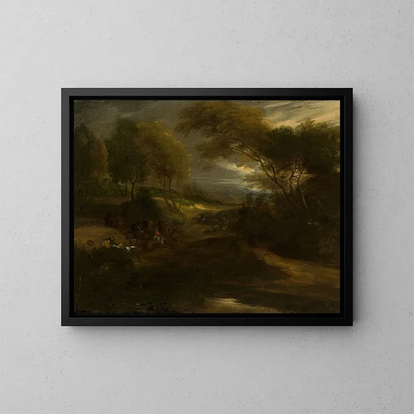 A Battle Scene - Adam Frans van der Meulen — framed artwork on a wall