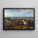 Louis XIV die Nederland doorkruist in Lobith - Adam Frans van der Meulen — ingelijst kunstwerk aan de muur