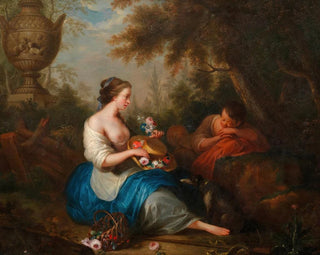 Adam Johann Braun - Erotische Szene im Garten.webp
