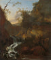 Een waterval - Adam Pynacker — weergave van het kunstwerk