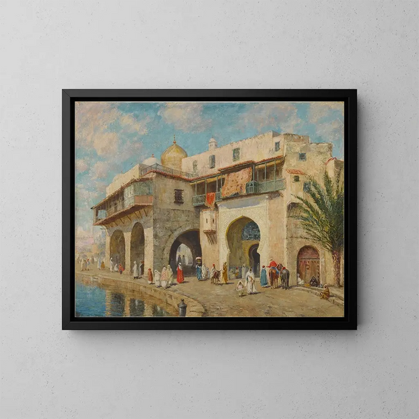 Le palais des amiraux, port d'Alger - Addison Thomas Millar — framed artwork on a wall