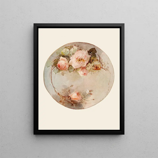 Pink Plate - Adeline More — framed artwork on a wall