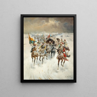 Adolf BaumgartnerStoiloff - Kossakenzug in winterlicher Landschaft.webp