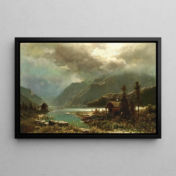 Adolf Chwala - A Lake in a Moonlit Night.webp
