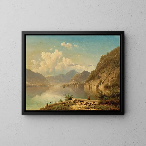 A scene on Lake Wolfgangsee - Adolf Chwala — framed artwork on a wall