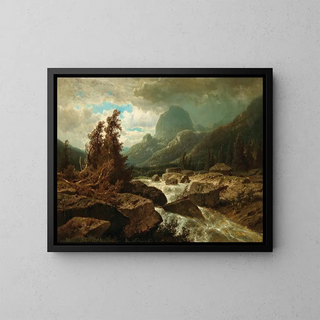 Adolf Chwala - A View of lake Hintersee Ramsauer Ache in the background mount Halskopf.webp