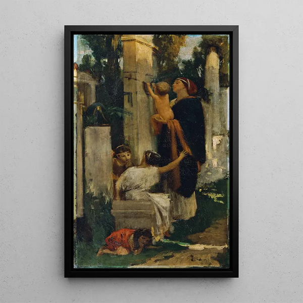 Reproduction of the painting Scene of an antique cemetery - Adolf Hirémy-Hirschl