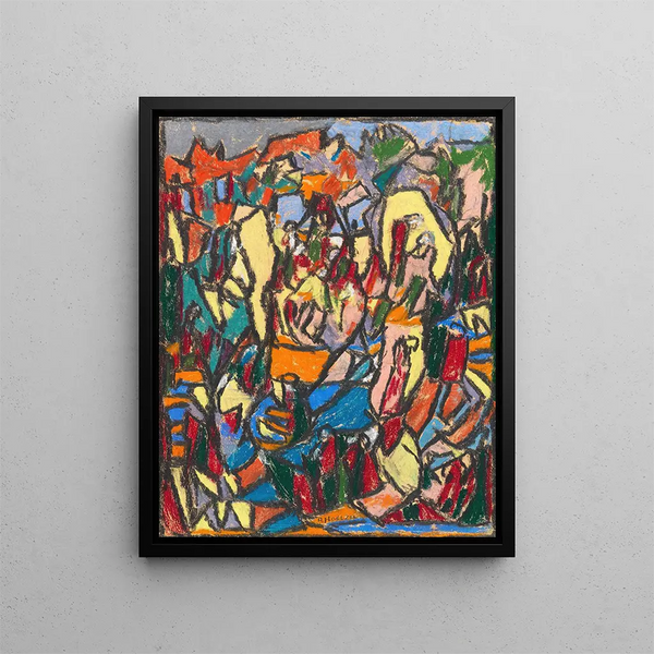 Landscape animated - Adolf Hölzel — framed artwork on a wall