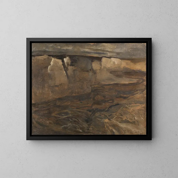Landscape of Dachau with White Rock - Adolf Hölzel — framed artwork on a wall