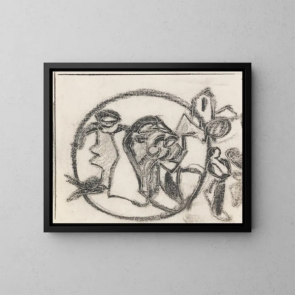 Dans le cercle - Adolf Hölzel — framed artwork on a wall