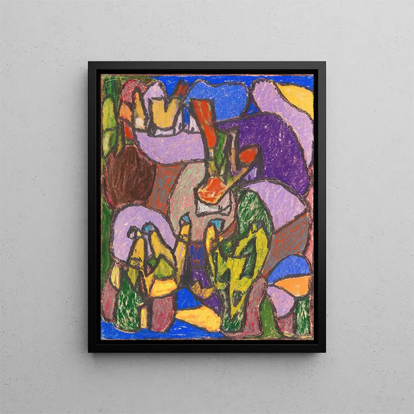 Figures without title - Adolf Hölzel — framed artwork on a wall