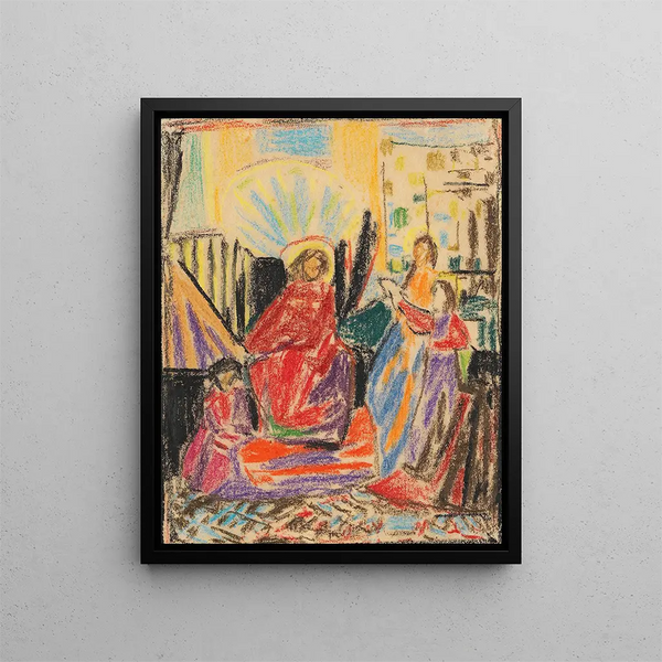Religious motif painting - Adolf Hölzel — framed artwork on a wall