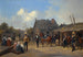 Soldaten bivouaquerend in een dorp - Adolf Ignatievich Ladurner — weergave van het kunstwerk