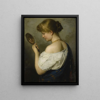 Adolf Joseph Grass - Portrait Of A Young Girl With Mirror.webp