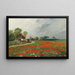 van een veld met klaprozen en madeliefjes - Adolf Kaufmann — ingelijst kunstwerk aan de muur
