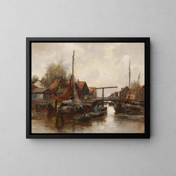 in the port - Adolf Kaufmann — framed artwork on a wall