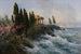 Landschap met mediterranein met tempel - Adolf Kaufmann — weergave van het kunstwerk