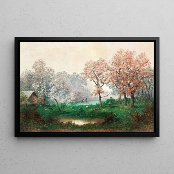 Under the Flowering Trees - Adolf Kaufmann — framed artwork on a wall