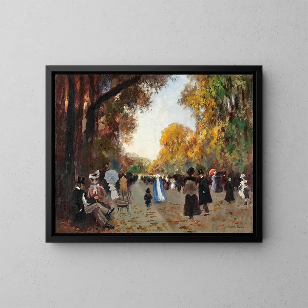 van de Promenade in de Tiergarten in Berlijn - Adolf Leonhard Müller-Cassel — ingelijst kunstwerk aan de muur