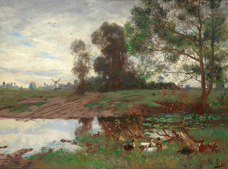 Adolf Lins - Enten am Weiher.webp