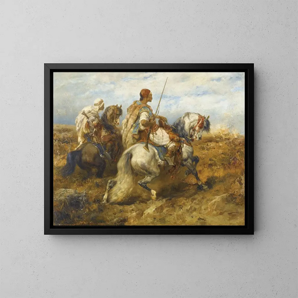 Cavaliers - Adolf Schreyer — framed artwork on a wall