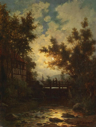 Adolf Stademann - Vollmondnacht am Dorfbach.webp