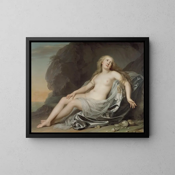 Ariane étendue sur le rivage de Naxos - Adolf Ulrik Wertmüller — framed artwork on a wall