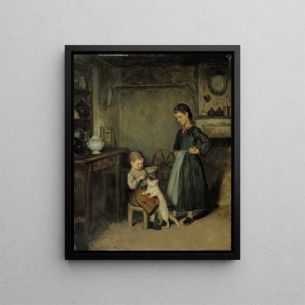 French interior painting - Adolf von Becker — framed artwork on a wall