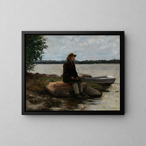 a Fisherman - Adolf von Becker — framed artwork on a wall