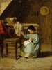Girl Sewing - Adolf von Becker — artwork view