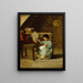 Girl Sewing - Adolf von Becker — framed artwork on a wall