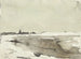 Landschap met winter, met kerk op de achtergrond - Adolf le Comte — weergave van het kunstwerk