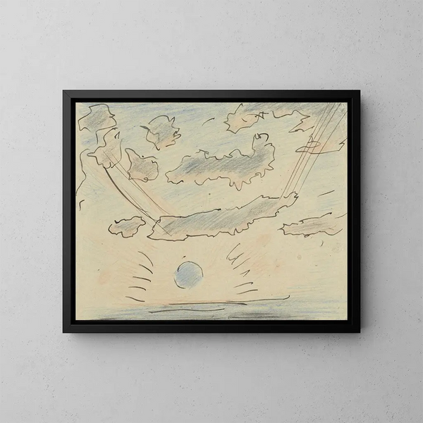 Study of Clouds with Sun - Adolf the Count — framed artwork on a wall