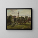 Transport de foin avec vue sur le village et l'église - Adolf van der Venne — ingelijst kunstwerk aan de muur