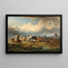 van een kudde paarden op de Puszta - Adolf van der Venne — ingelijst kunstwerk aan de muur