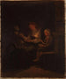 Aan het spinnewiel - Adolph Tidemand — weergave van het kunstwerk