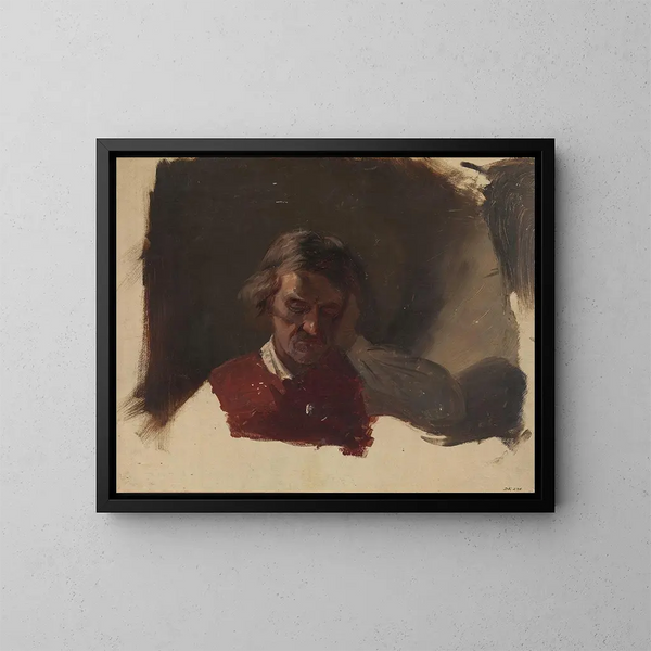 Study of a Farmer for a Devotion to the Lower Church - Adolph Tidemand — framed artwork on a wall