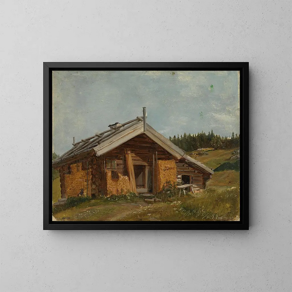 Ferme à Bolkesj - Adolph Tidemand — ingelijst kunstwerk aan de muur