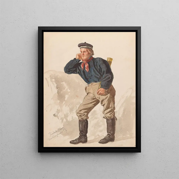 Fredrik Olsen Nevlunghavn - Adolph Tidemand — ingelijst kunstwerk aan de muur