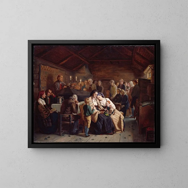 Festin funèbre - Adolph Tidemand — ingelijst kunstwerk aan de muur
