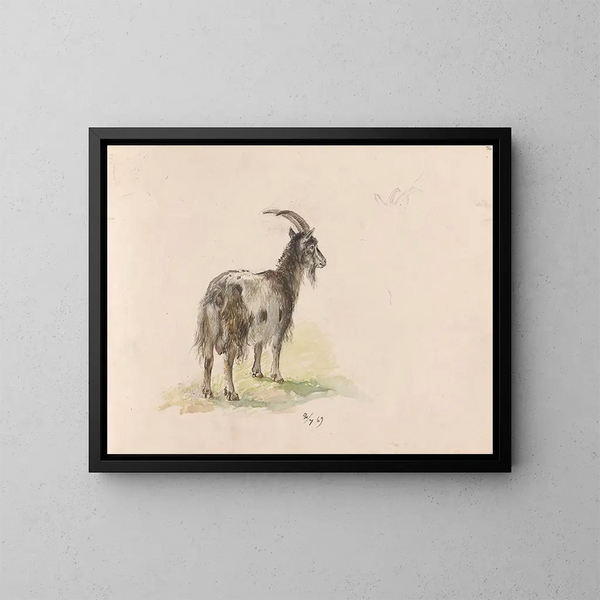 Goat - Adolph Tidemand — framed artwork on a wall