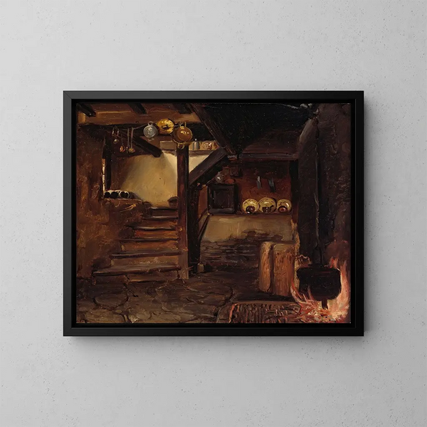 German cuisine painting - Adolph Tidemand — framed artwork on a wall