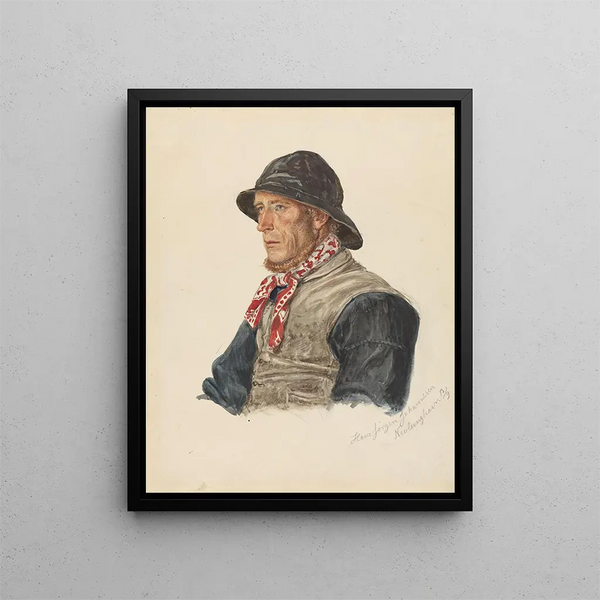 Hans Jørgen Johannesen Nevlunghavn - Adolph Tidemand — ingelijst kunstwerk aan de muur