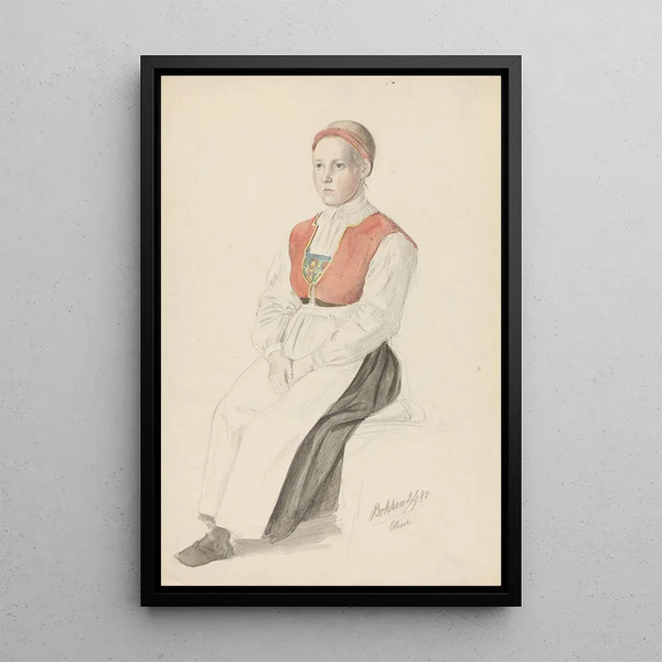 Meis in kostuum Oline Bukken - Adolph Tidemand — ingelijst kunstwerk aan de muur